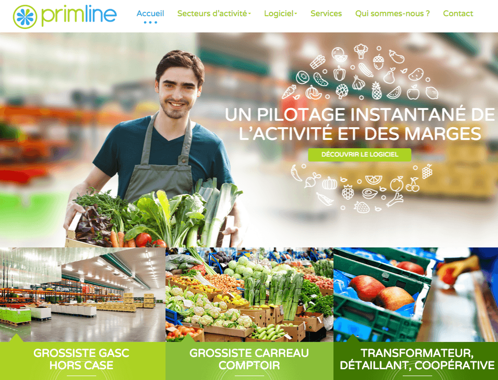 web marketing de Primline, logiciel pour grossites fruits et légumes, édité par Netease